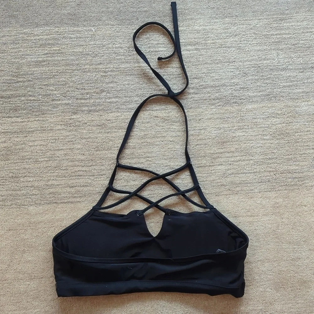Aerie S Black Strappy Bikini